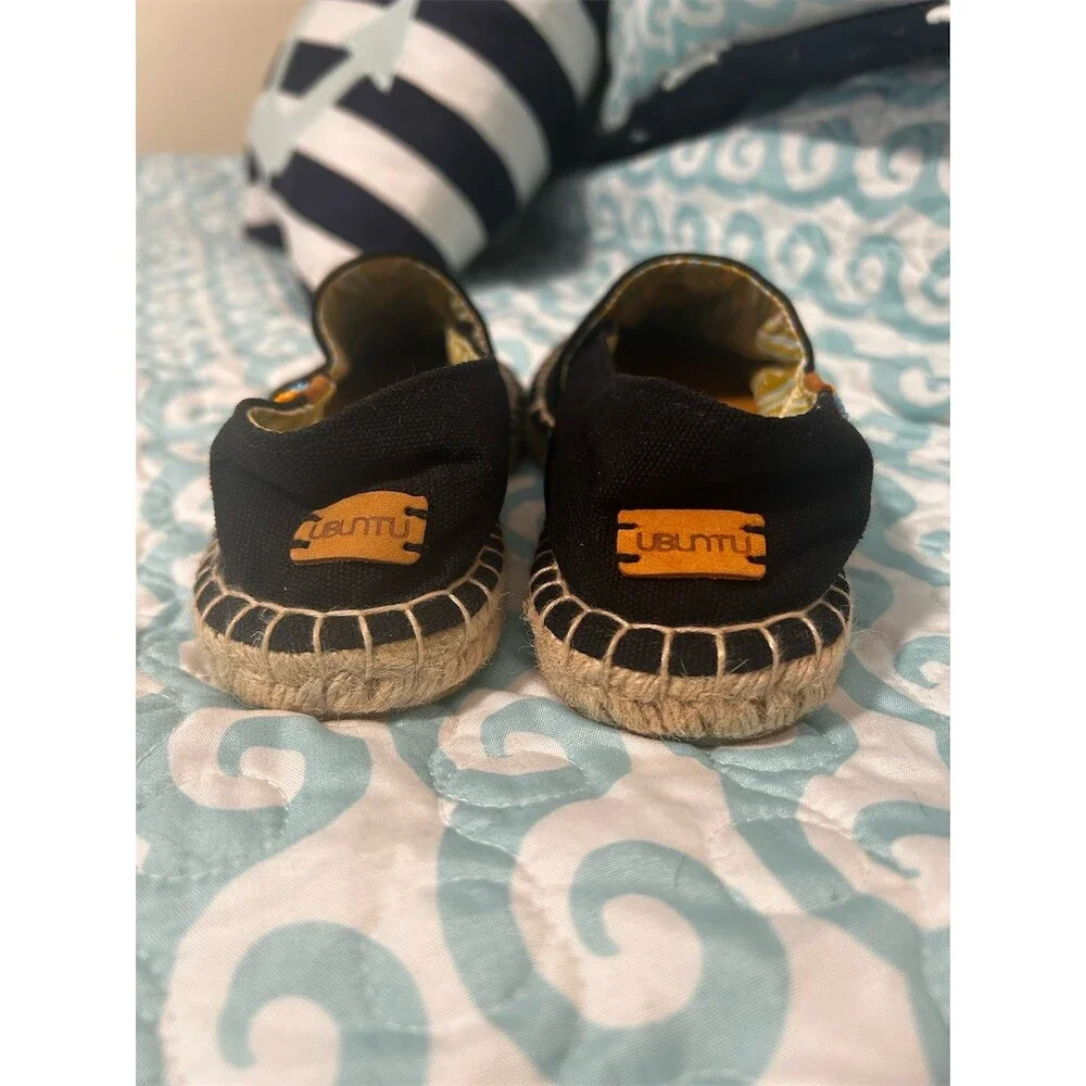 Ubuntu Life Slip-On Espadrille Flats Womens US 7W Black Cushioned Insole - Picture 5 of 9